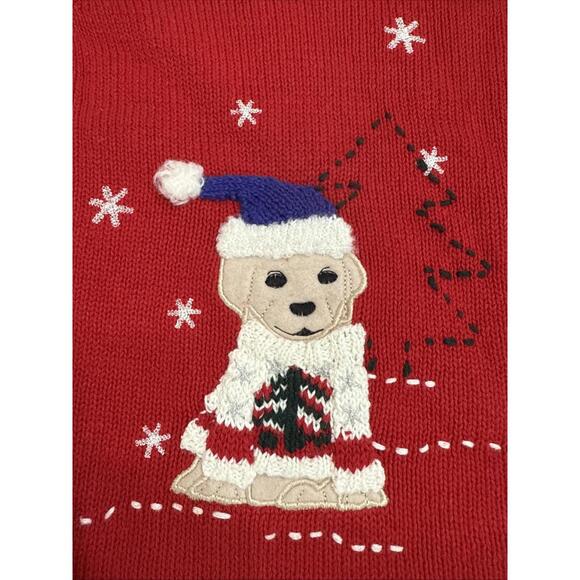 VTG Crazy Horse Claiborne Winter Sweater Sz M Dogs In Sweaters Dog Lover Novelty - Picture 3 of 8